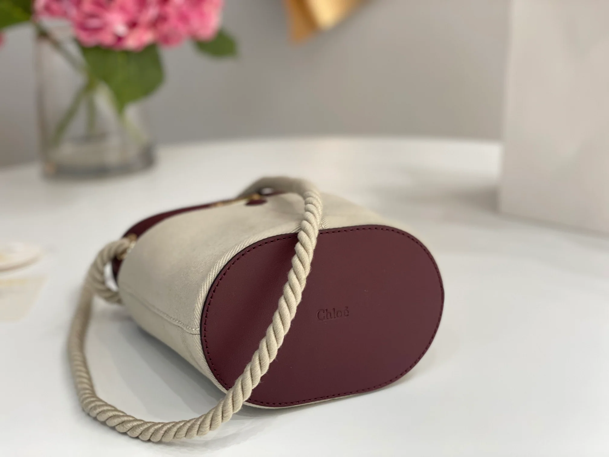 Сумка-ведро Chloe-key - бордовая