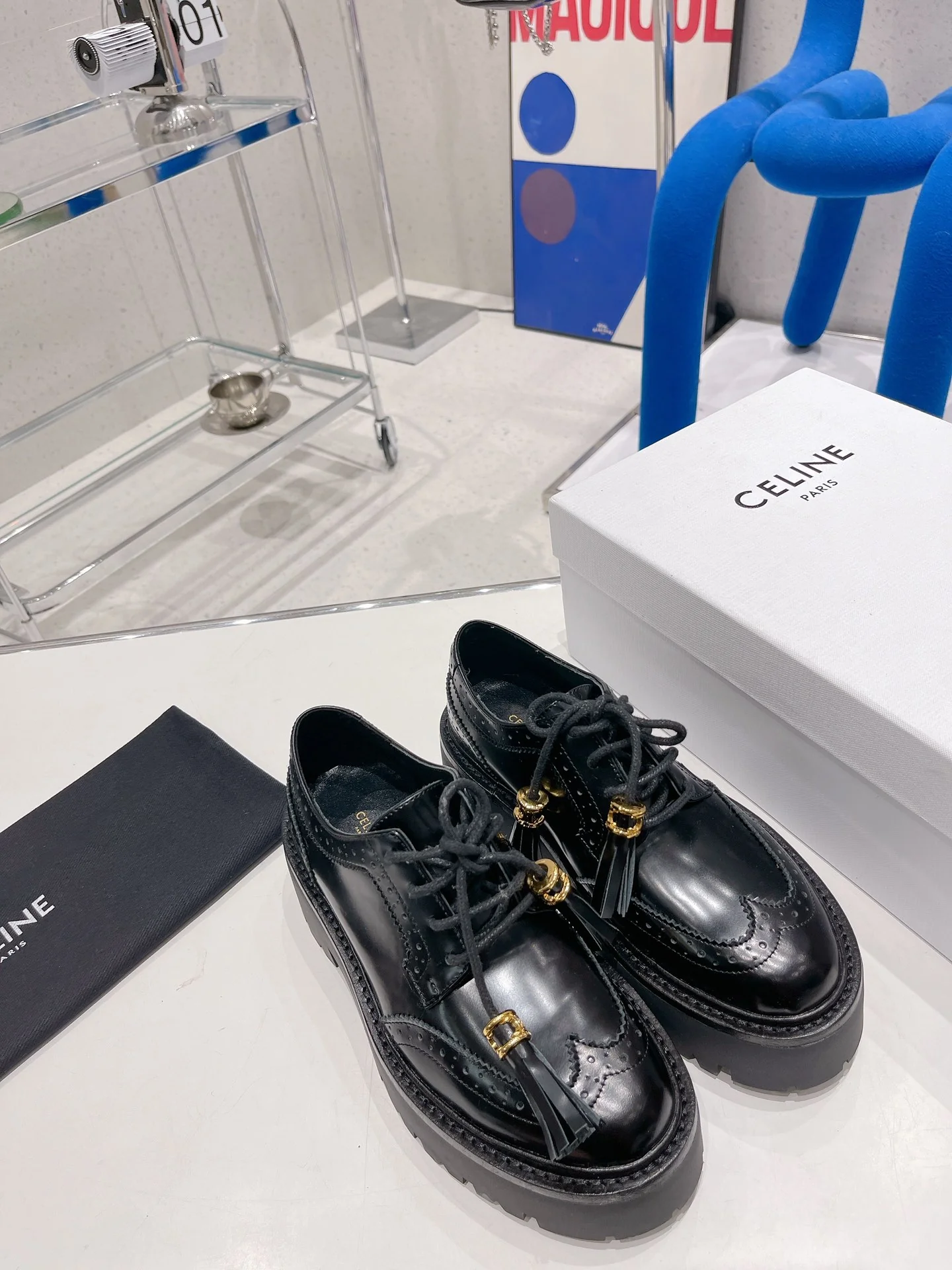 Лоферы Celine из коллекции осень/зима 2022 — каблук 5 см — размеры 35-42