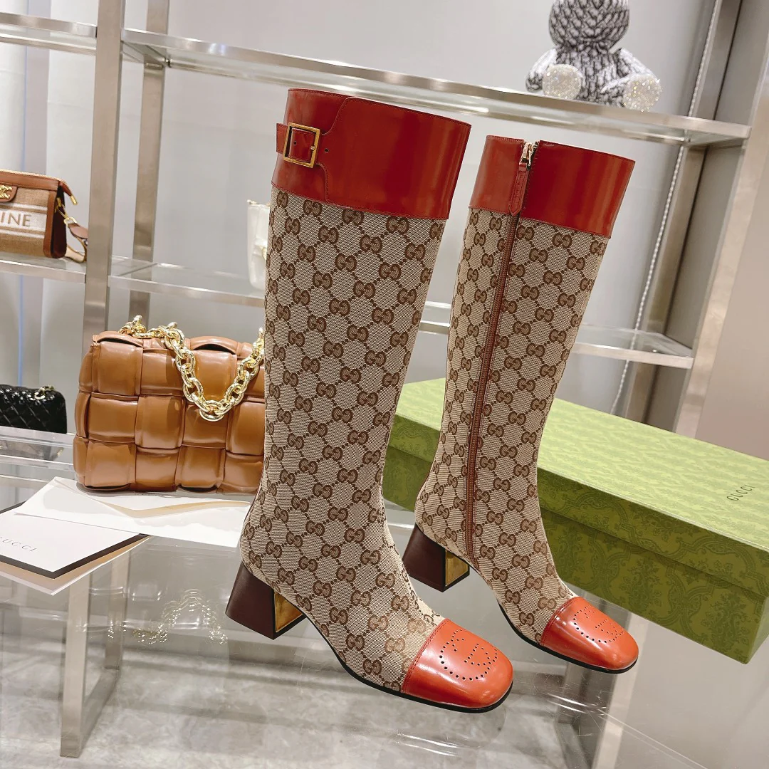 Gucci - 2022 - Уличная пряжка - Винтажные высокие сапоги - Сапоги для верховой езды - 4