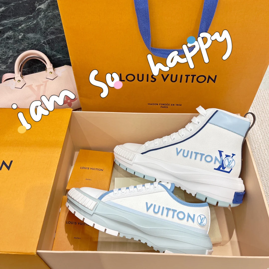 Кроссовки серии LV-Squad - белые и синие