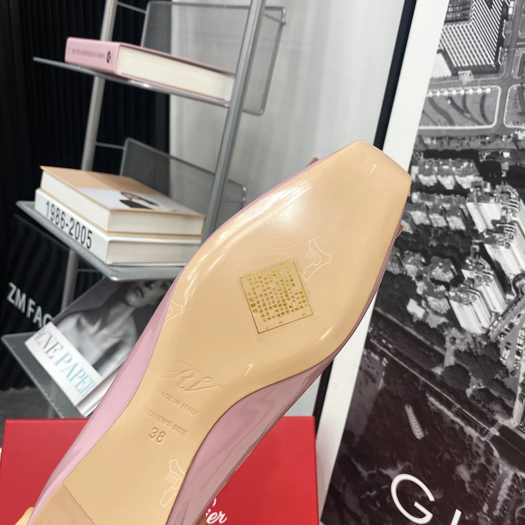 RV-Плоские туфли с квадратным носком, розово-фиолетовые