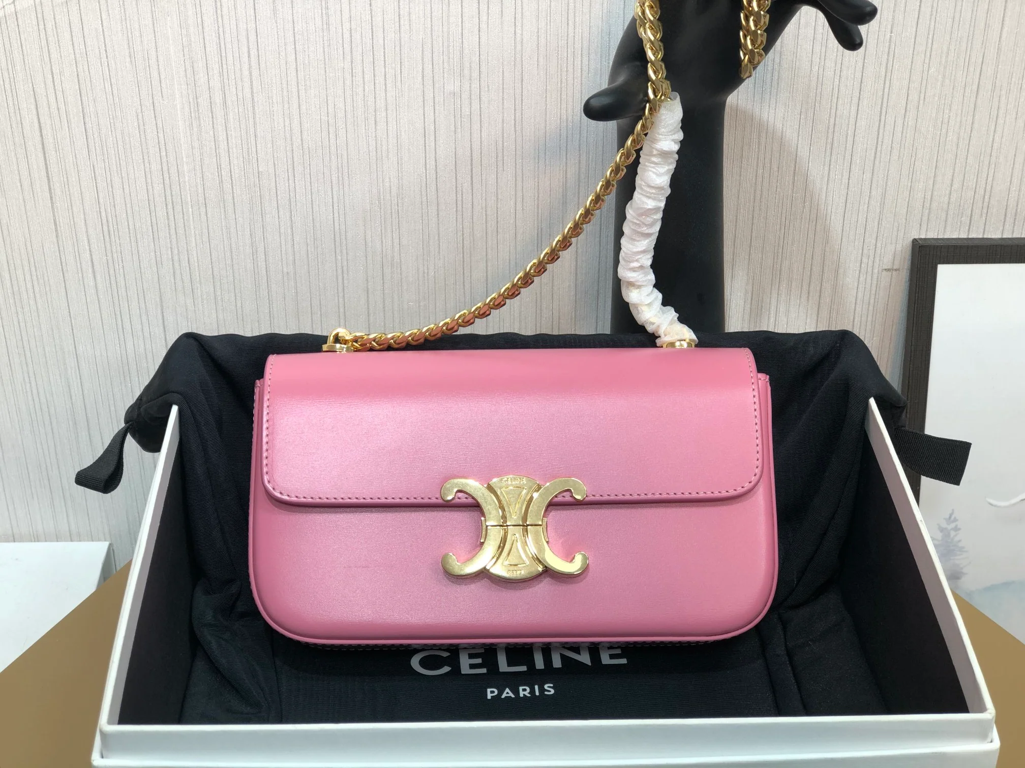 Кожаный рюкзак Celine Triomphe - сумка через плечо - 7