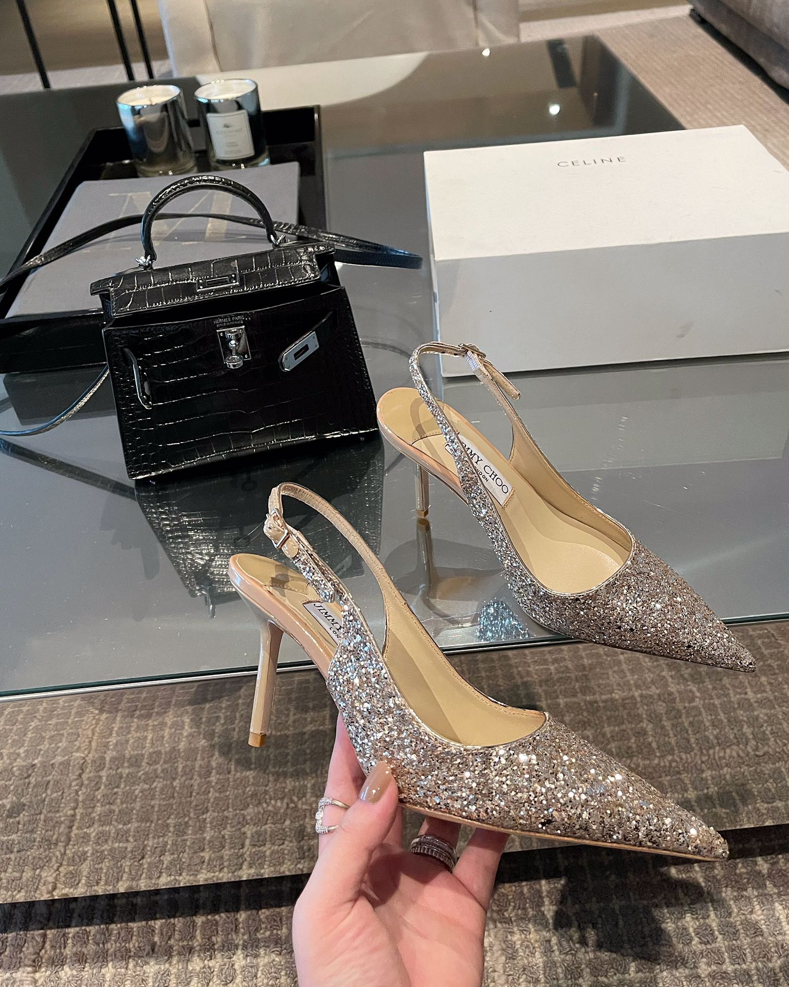 Джимми - Туфли на высоком каблуке с острым носком - Босоножки на высоком каблуке