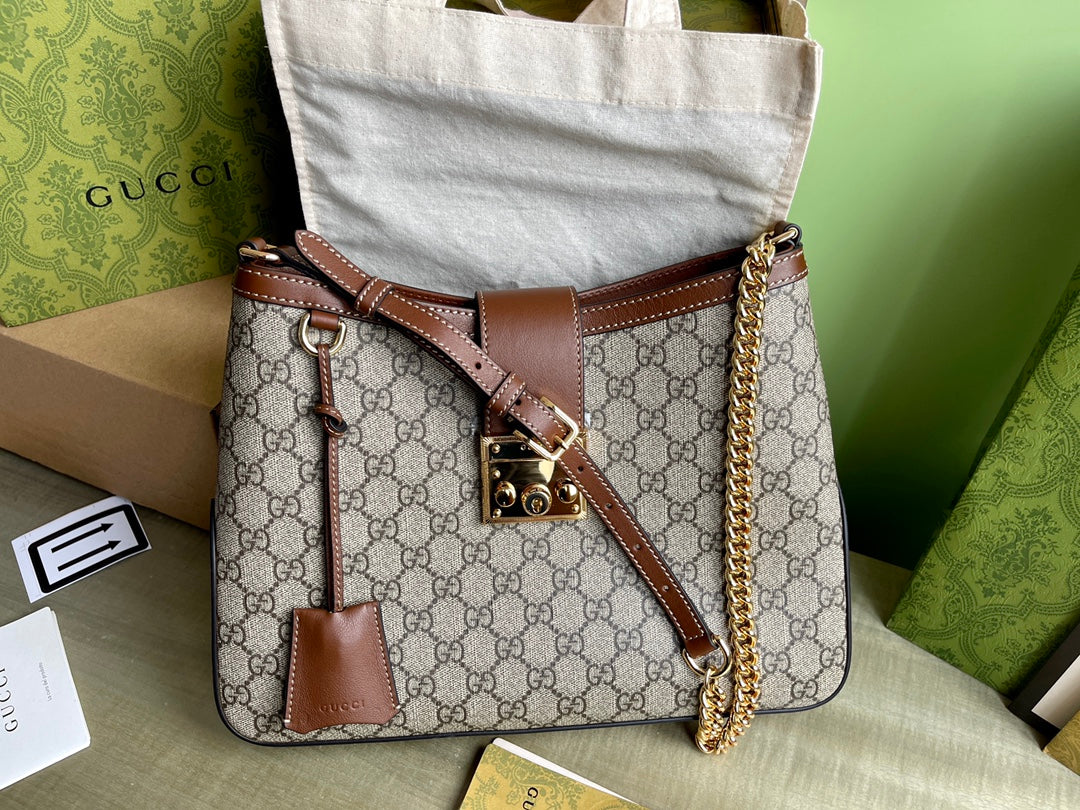 Открытая сумка через плечо Gucci из серии Ophidia - коричневая.