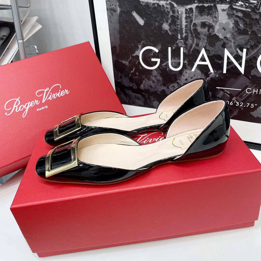 RV-Flat Bottom Hollow Square Toe-Black