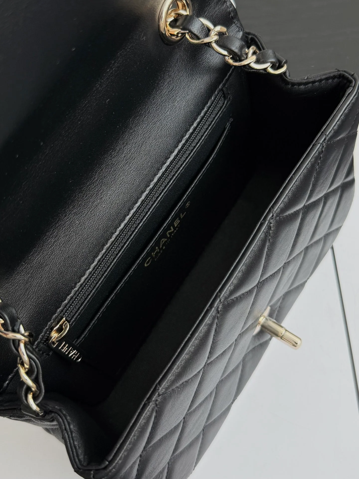 Chanel 25p Panda Square Fat Man Black