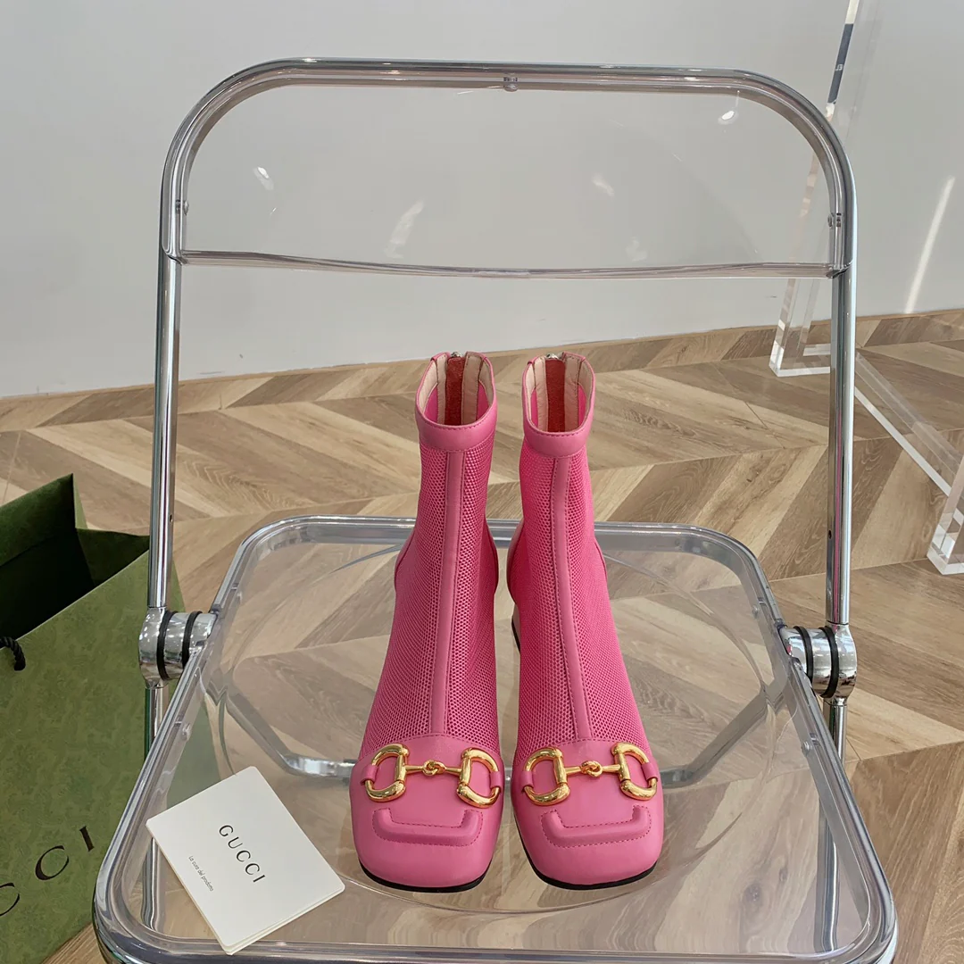 Ботильоны Gucci Street с квадратным носком и пряжкой на низком каблуке