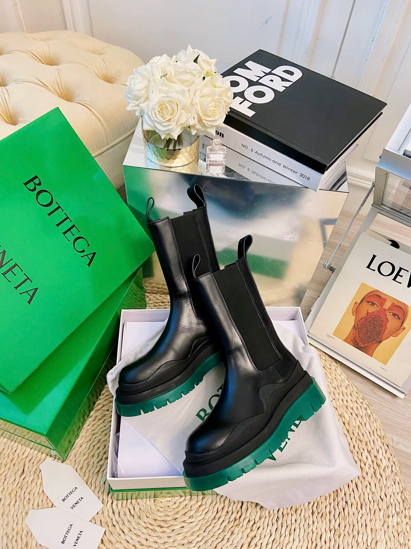 Обувь BV - BV - Зеленые и черные ботинки на платформе - Высокие сапоги