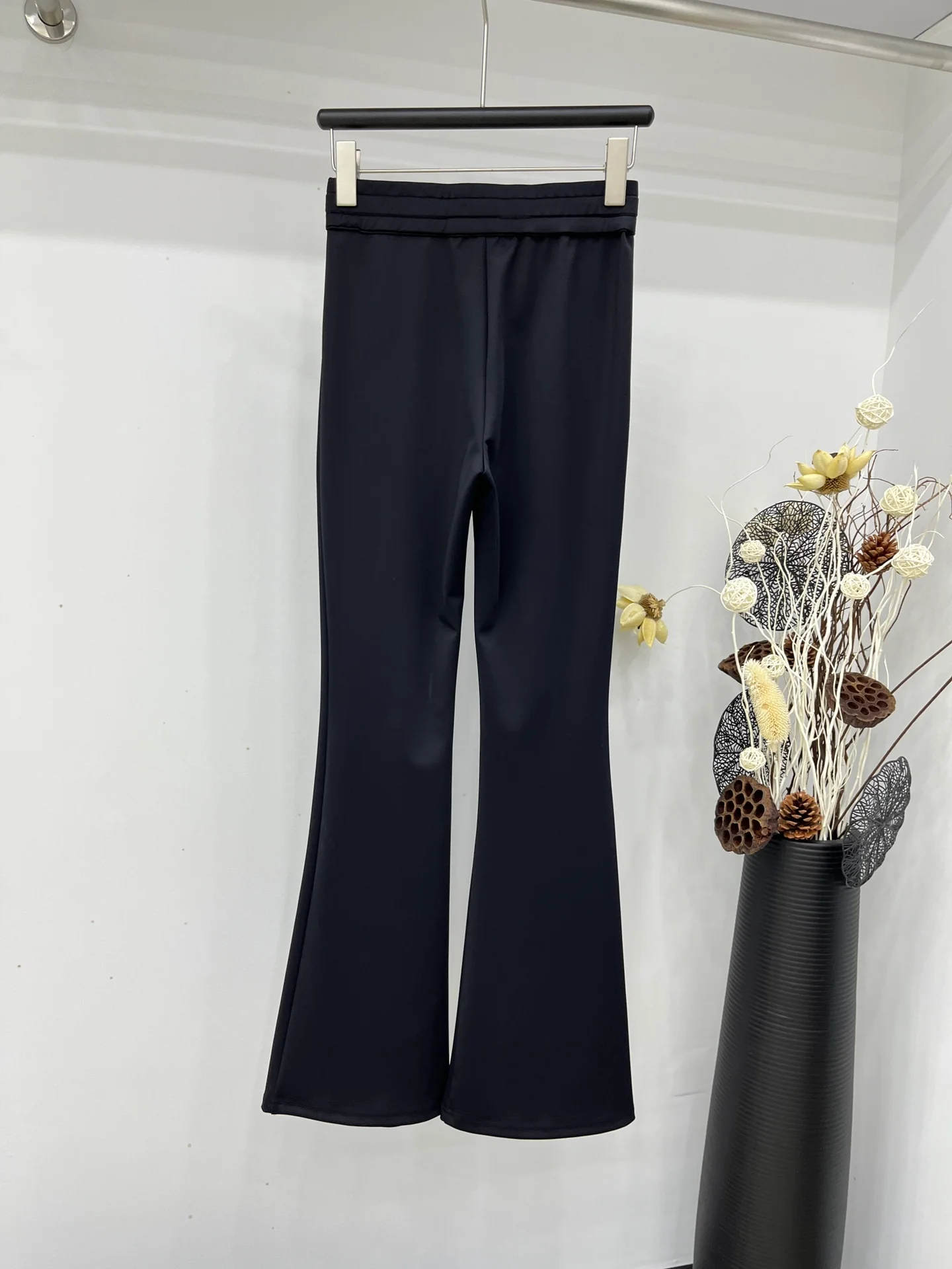 Классические черные повседневные брюки Miu Miu-2404 на резинке