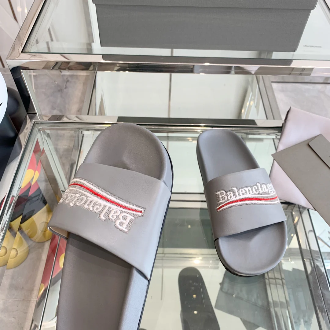 Тапочки Balenciaga Letter - унисекс - серые