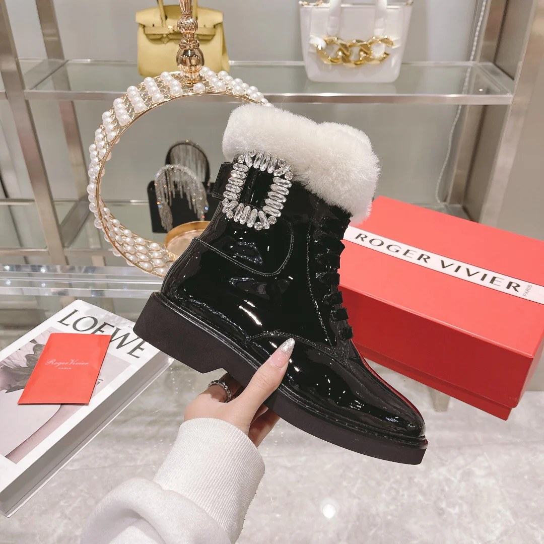 RV Осень/Зима Новая шерсть с ромбовидными пуговицами, короткошерстная - Белая