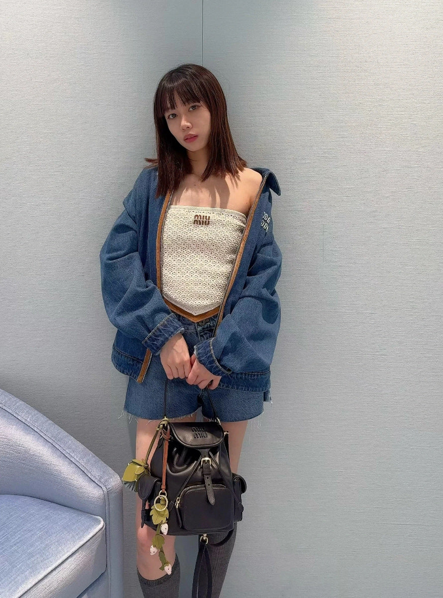 Рюкзак Miu Miu из канваса и кожи — маленький, черный — Outfit Sharing