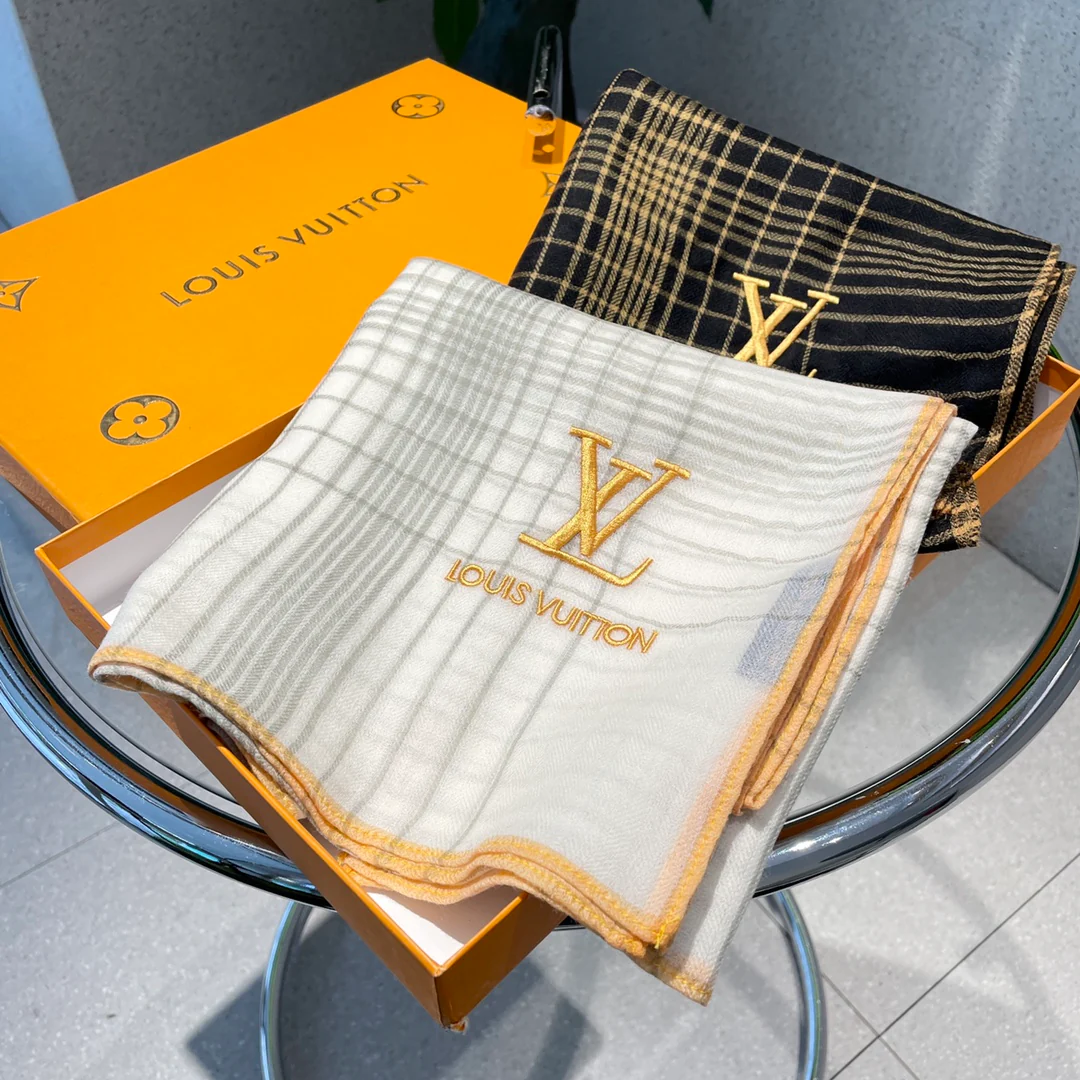 LV-Кашмирский шерстяной и шелковый шарф, 90-200 см, 60-шелк, 40-шерсть