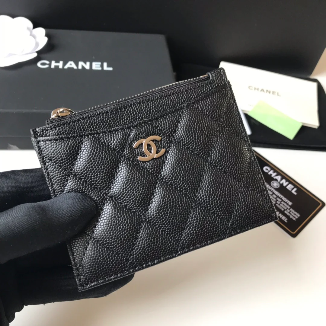 Кардхолдер Chanel на молнии - плоский кардхолдер - 3 шт.