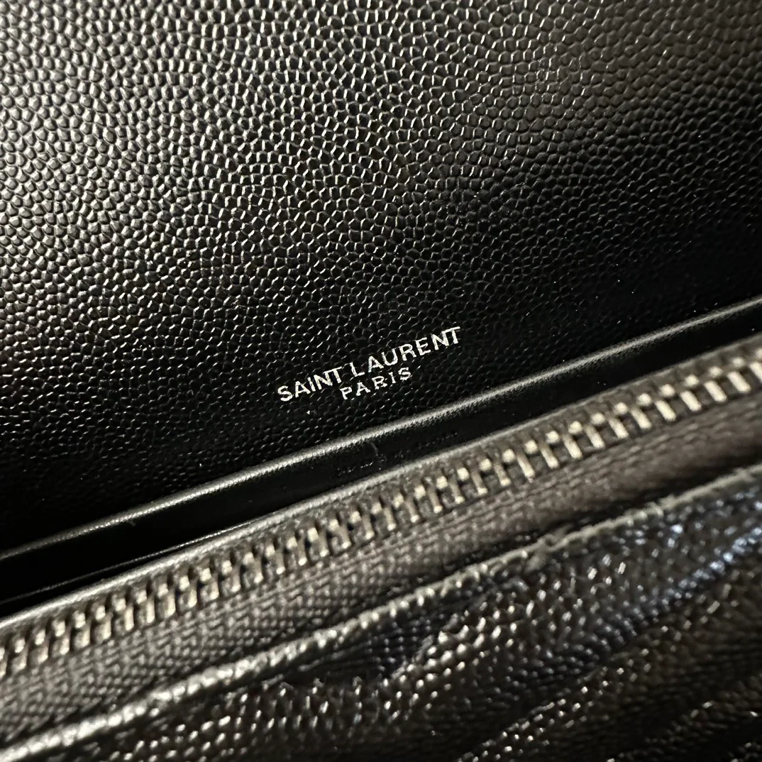 YSL Monogram Caviar WOC - Черный - 19 см