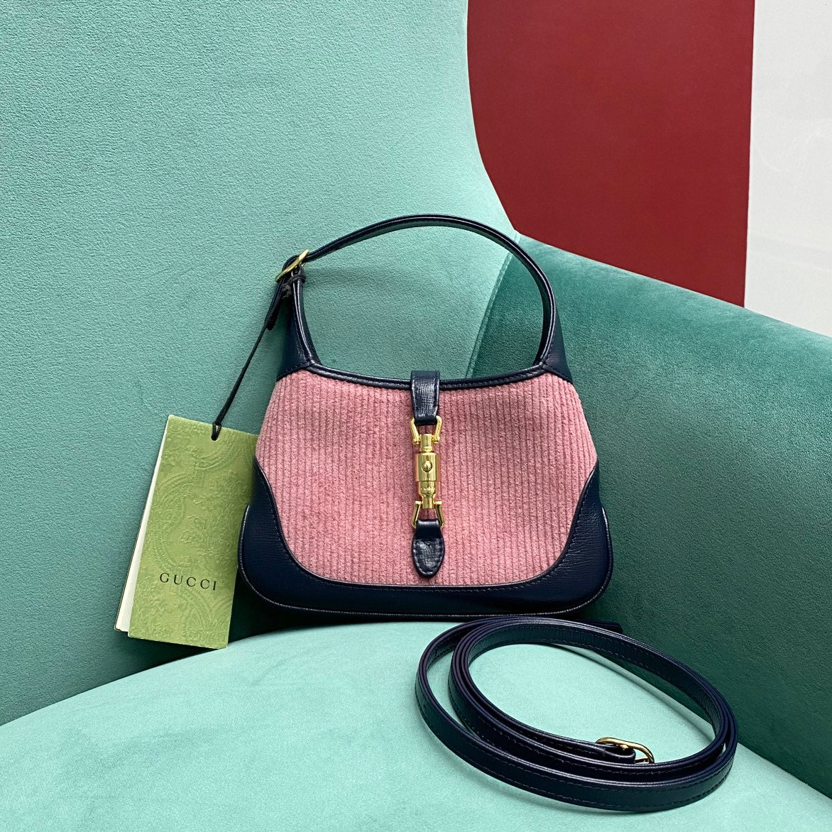 Gucci Jackie 1961 Полосатый бархат - 1