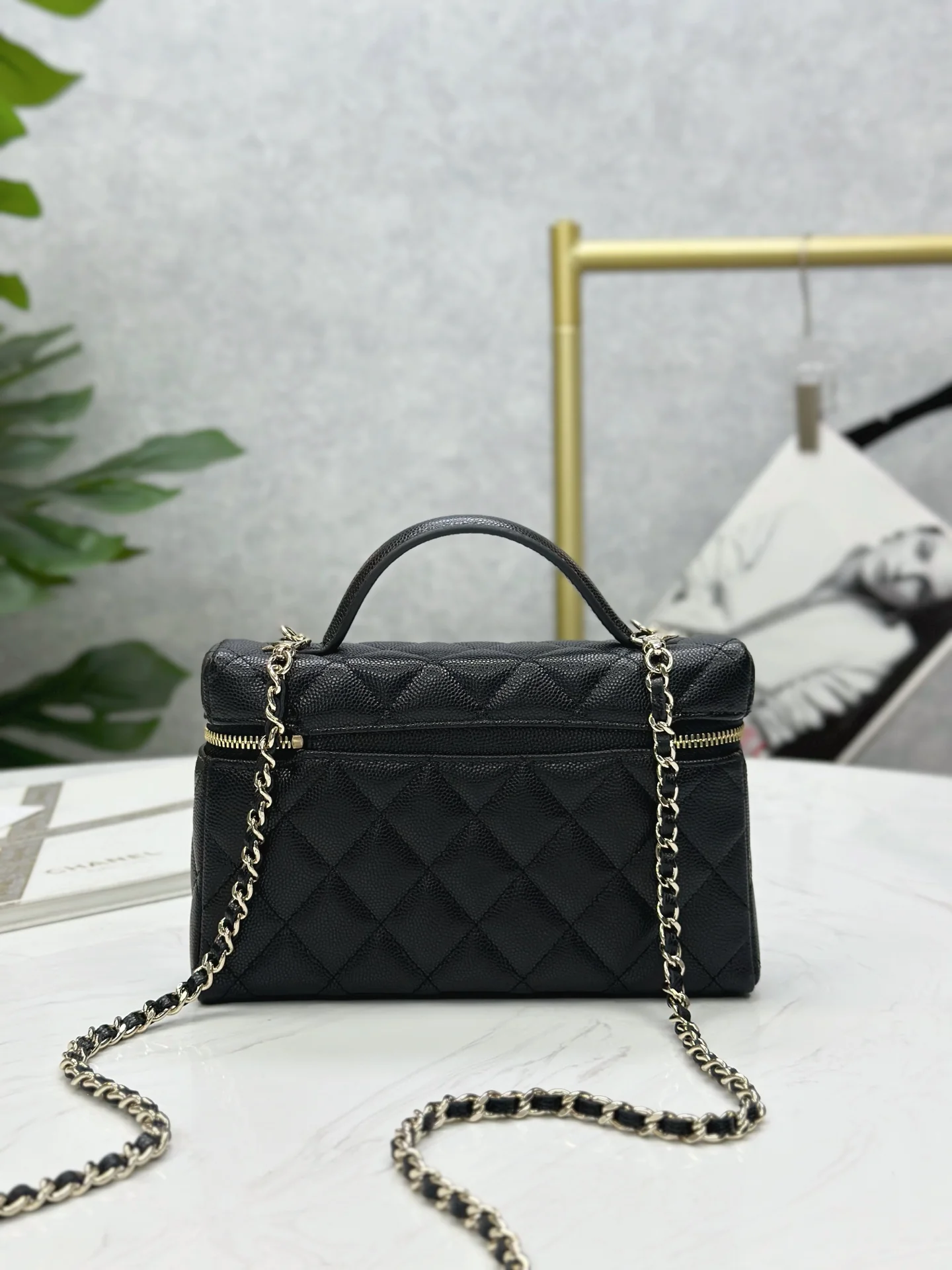 Сумочка Chanel 25p Heart Diamond LP с цепочкой - черная