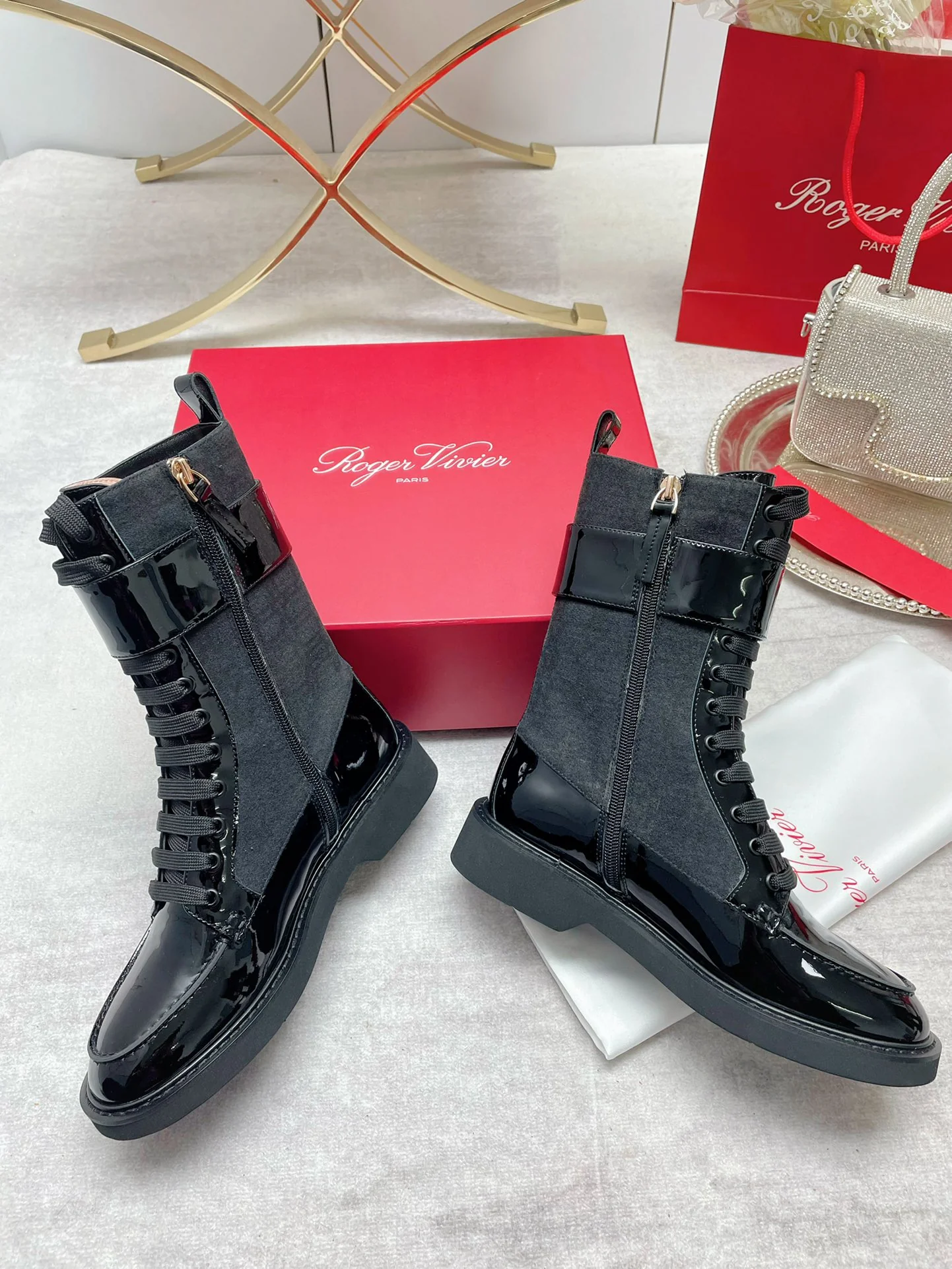 Обувь RV - Новинки весны/лета 2022 - Ботинки до середины икры - Серые