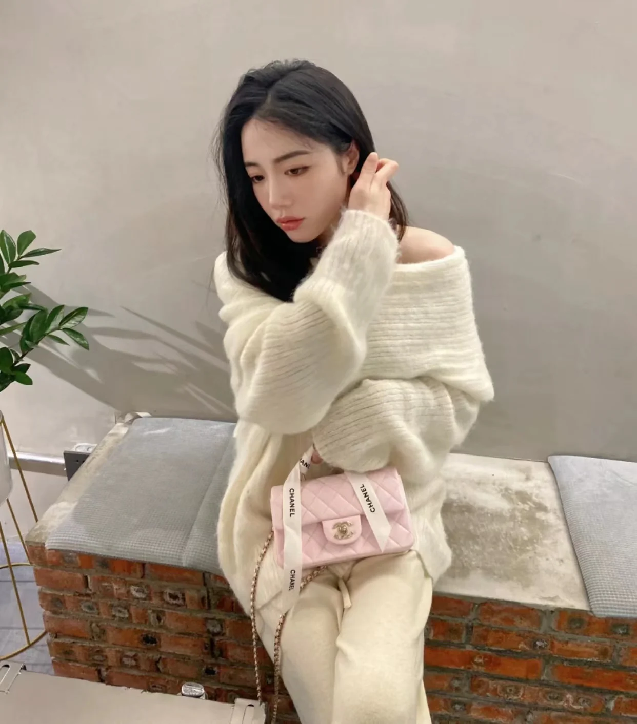 Сумка Chanel CF - 20 см - Розовый цвет сакуры