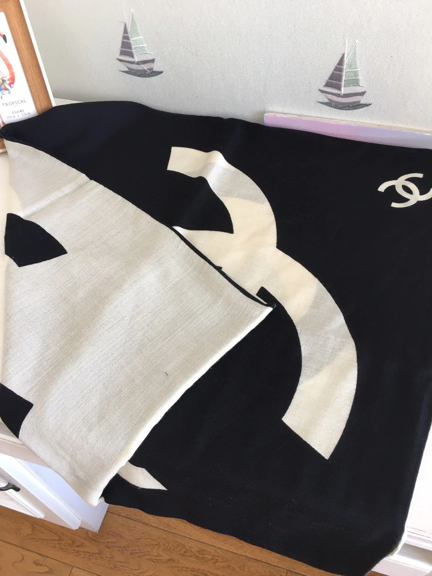 Большой квадратный шарф Chanel - 140 см - 30 - Шелк 70 - Шерсть - 2