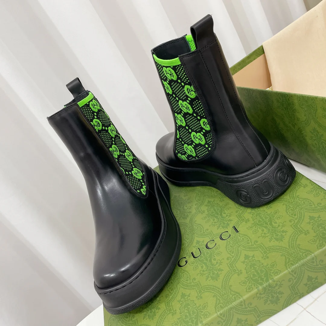 Новинка сезона осень/зима 2022 от Gucci - Ботинки челси - Черные
