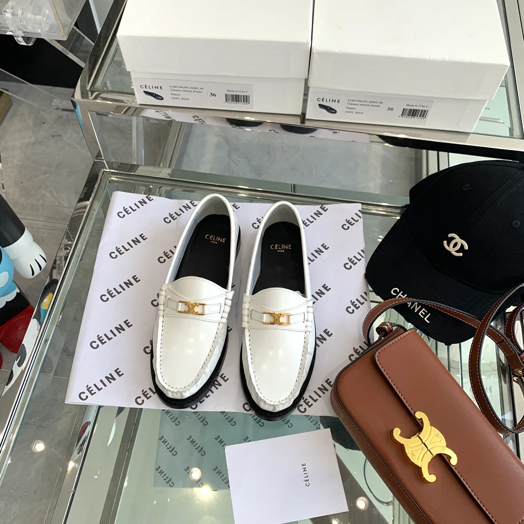 Обувь Celine - Celine - балетки - лоферы - белые