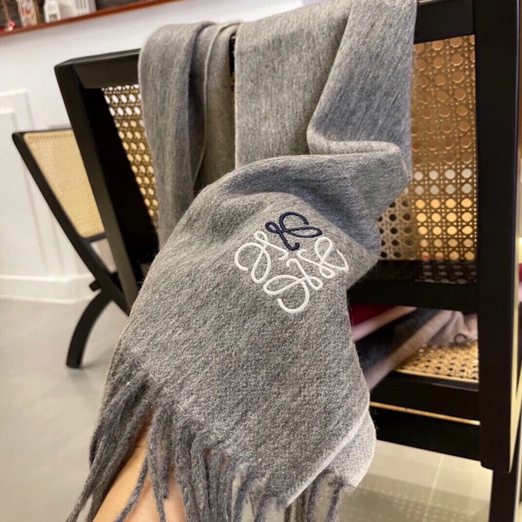 Шарф Lolwei с вышитым рисунком ?Водяная рябь? — 100 шт. — Кашемир — Серый