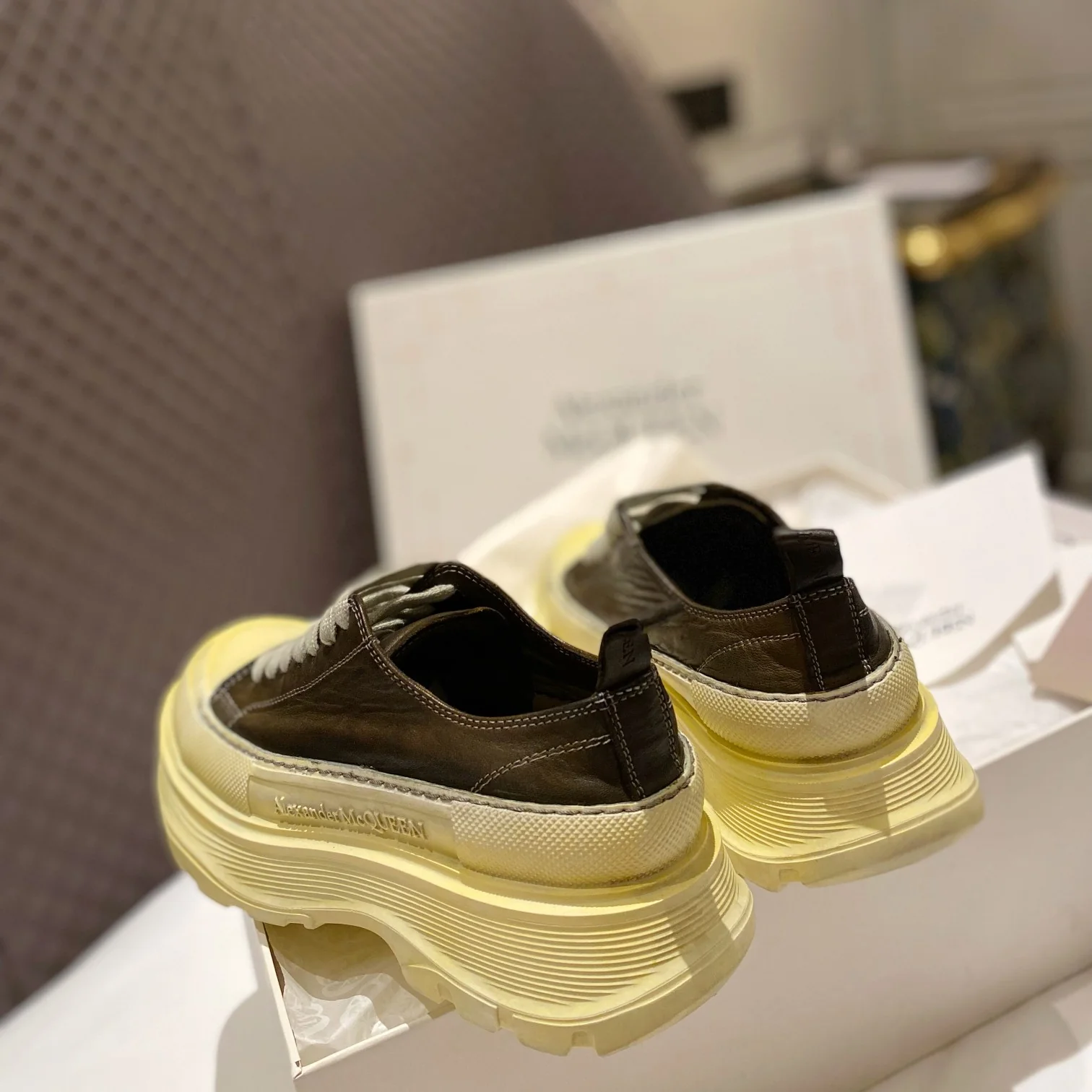 McQueen - Туфли на платформе из парусины