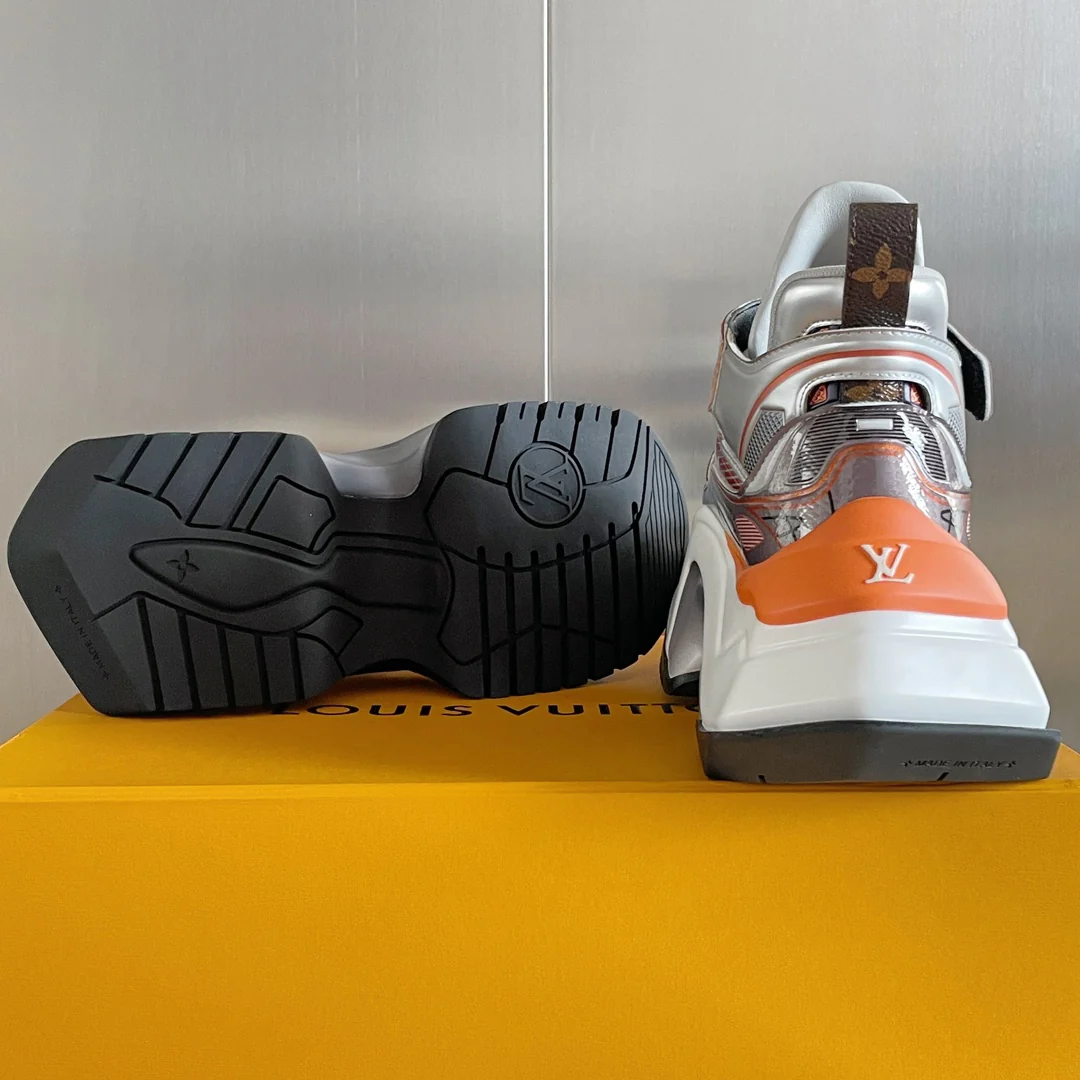 Новинка LV 2023 года - Серия Archlight 2-0 на платформе - Кроссовки/?папины кроссовки? - Серебристо-белые на липучках