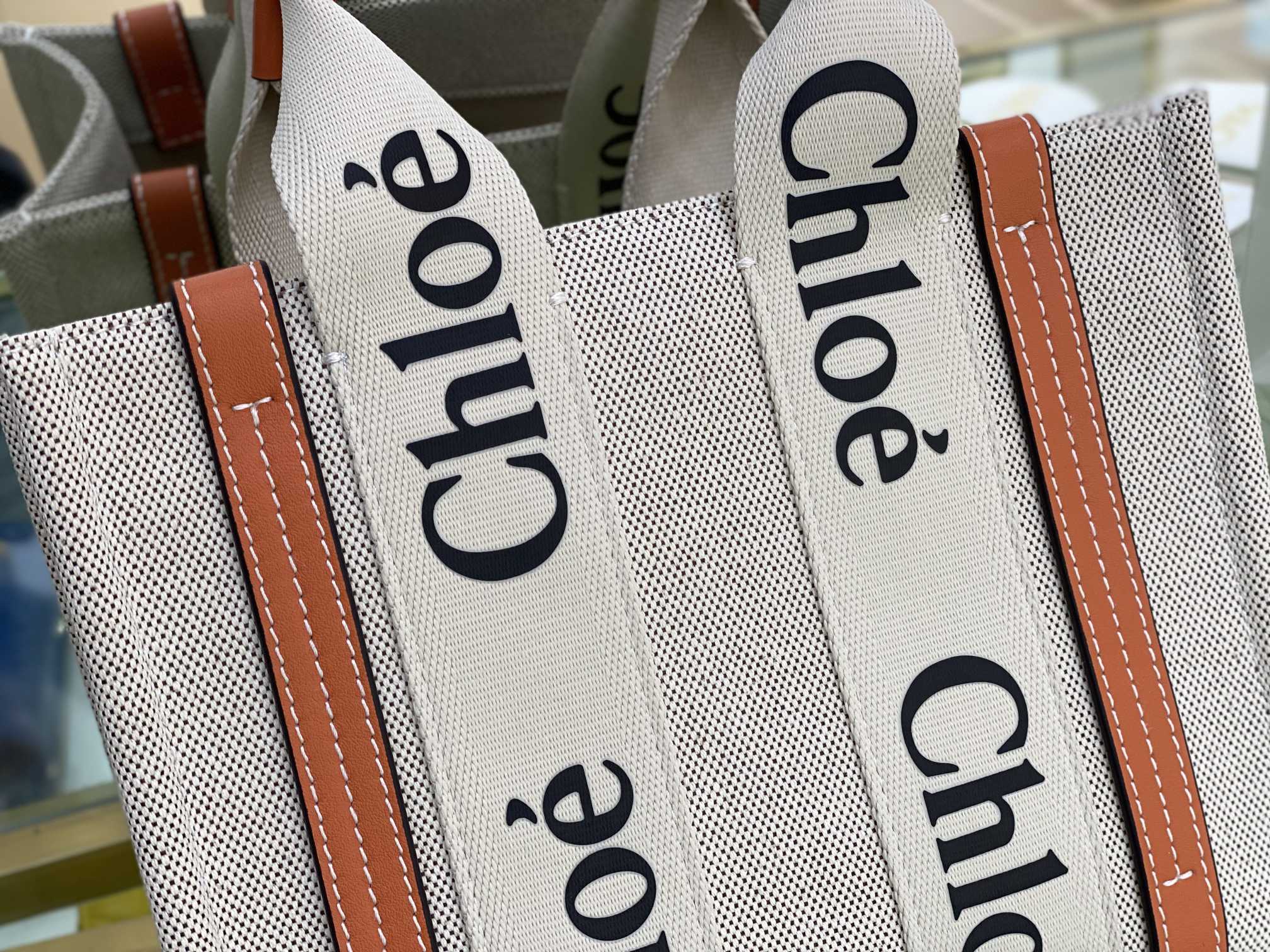 Сумка-тоут Chloe Woody - оранжевая - маленькая