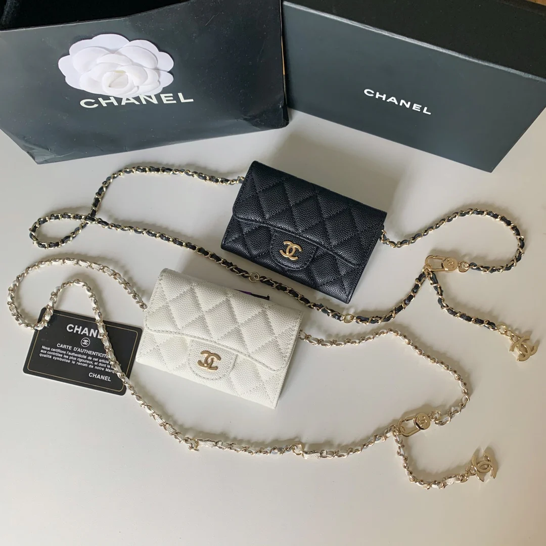 Чехол для монет и карт Chanel CF на цепочке