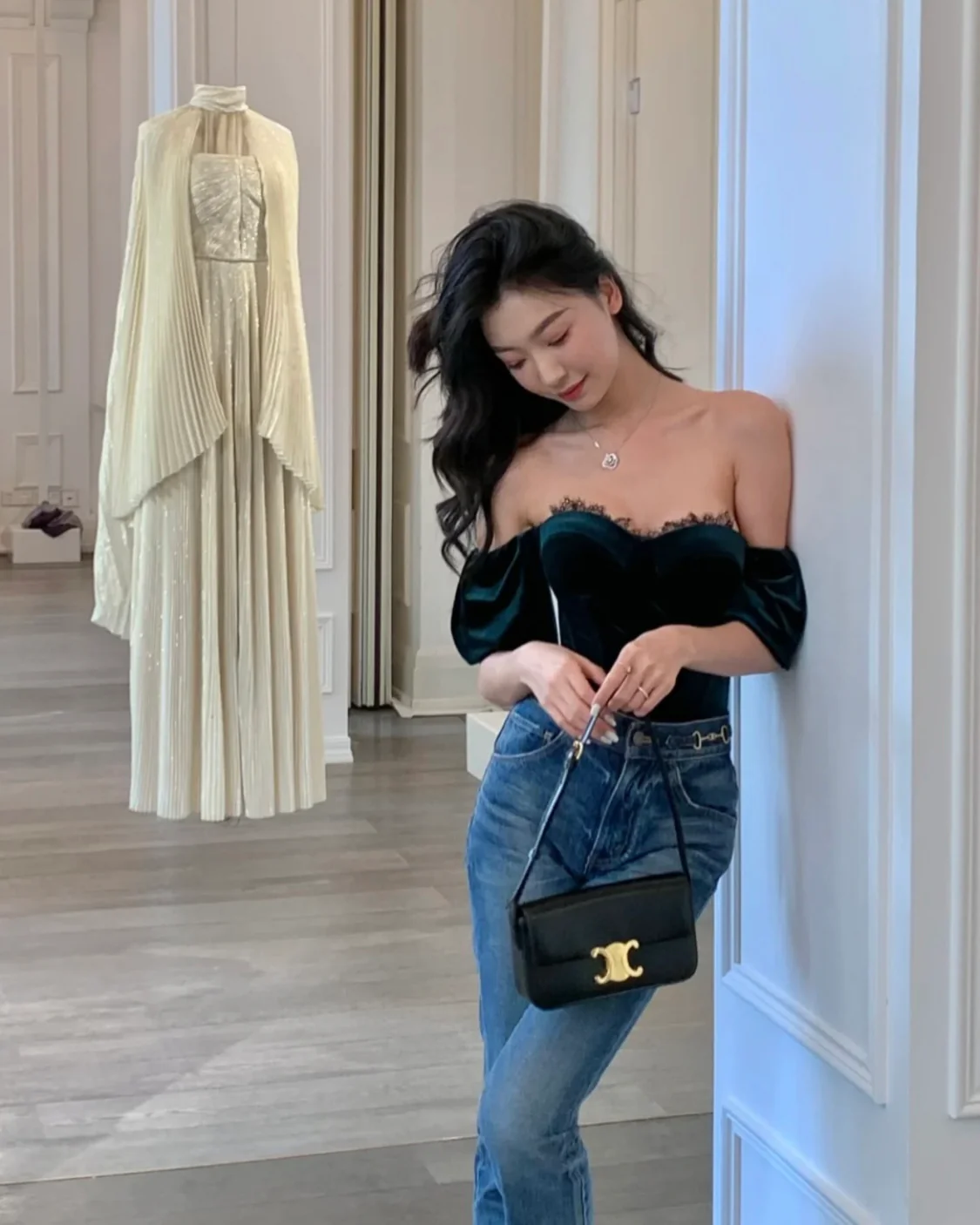 Celine - Новая сумка Celine Arc de Triomphe через плечо - Черная