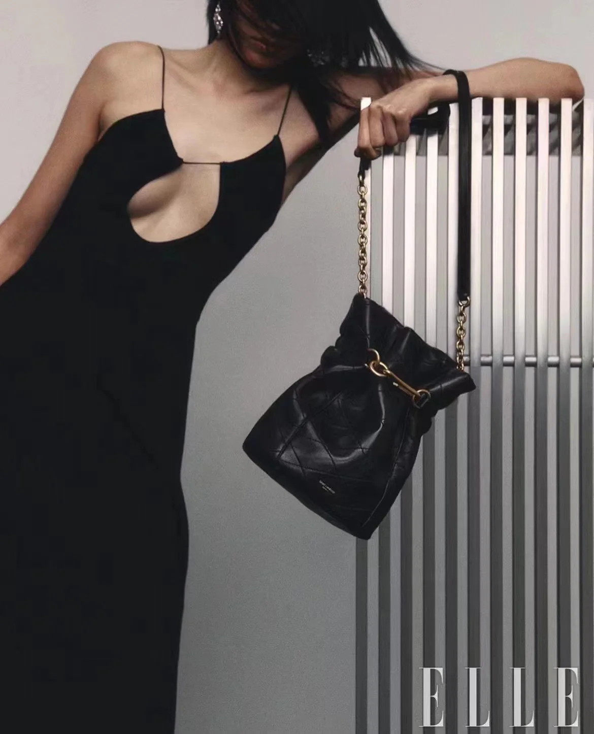 Сумка-ведро YSL Hook - черная