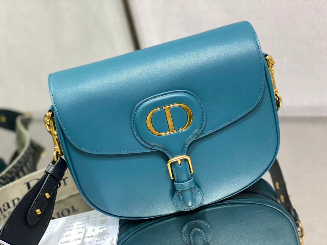Dior Bobby, размер Large, 27 см, темно-синяя телячья кожа.