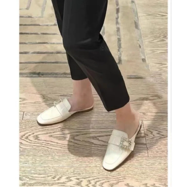 Обувь RV - Лоферы ?Версаль? с ромбовидной пряжкой - белые