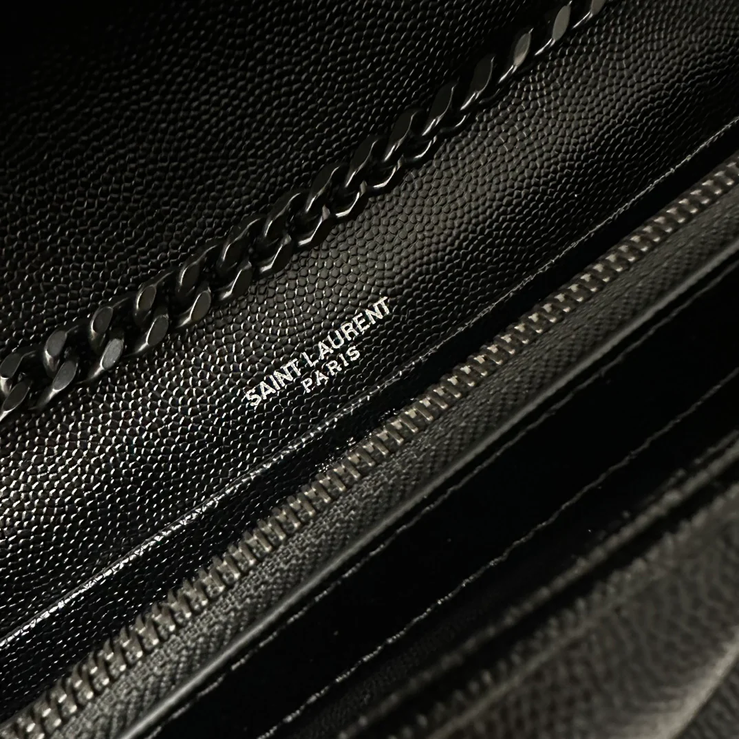 YSL Monogram Caviar WOC - Черный - 22 см