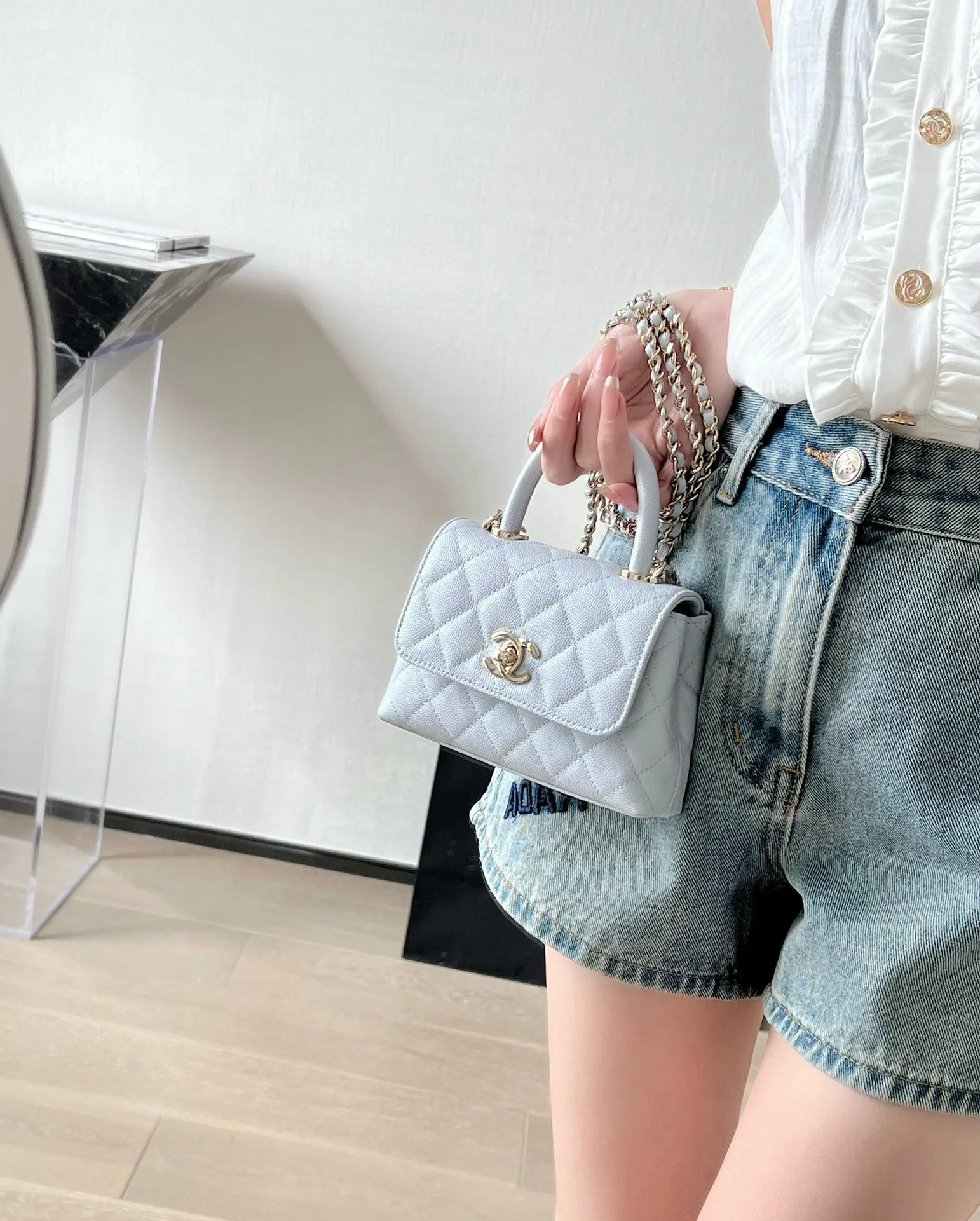 Chanel - ????-?????????-bb Синяя золотая пряжка