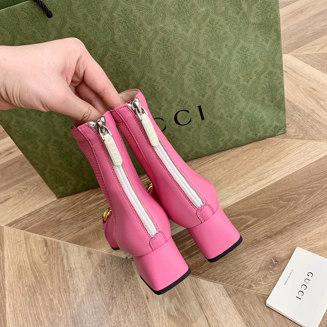 Ботильоны Gucci Street с квадратным носком и пряжкой на низком каблуке