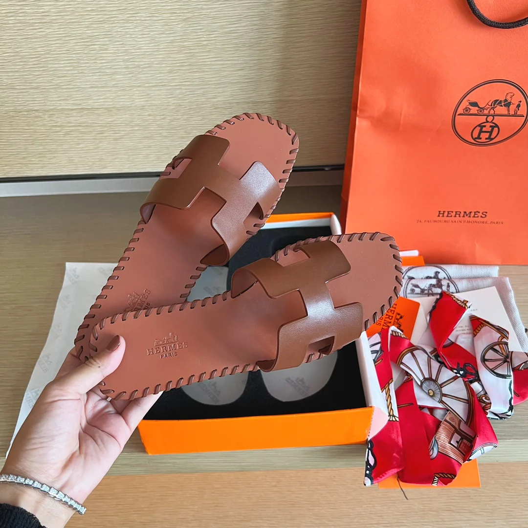 Тапочки Hermes-h Flat Slippers-9