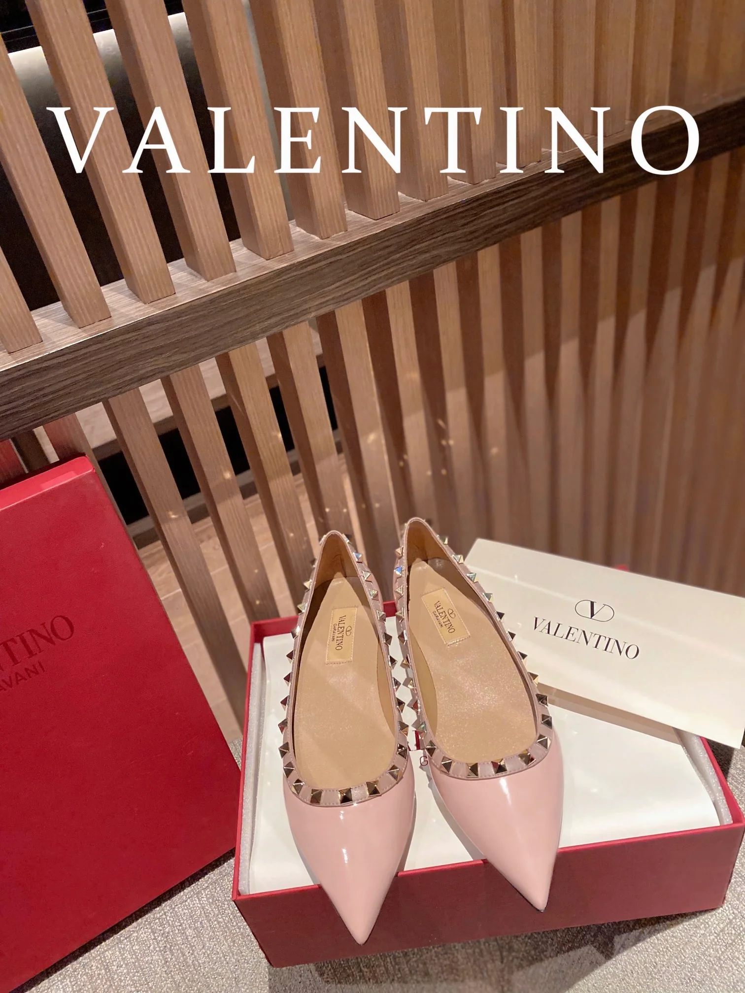 Классические балетки Valentino - розовые