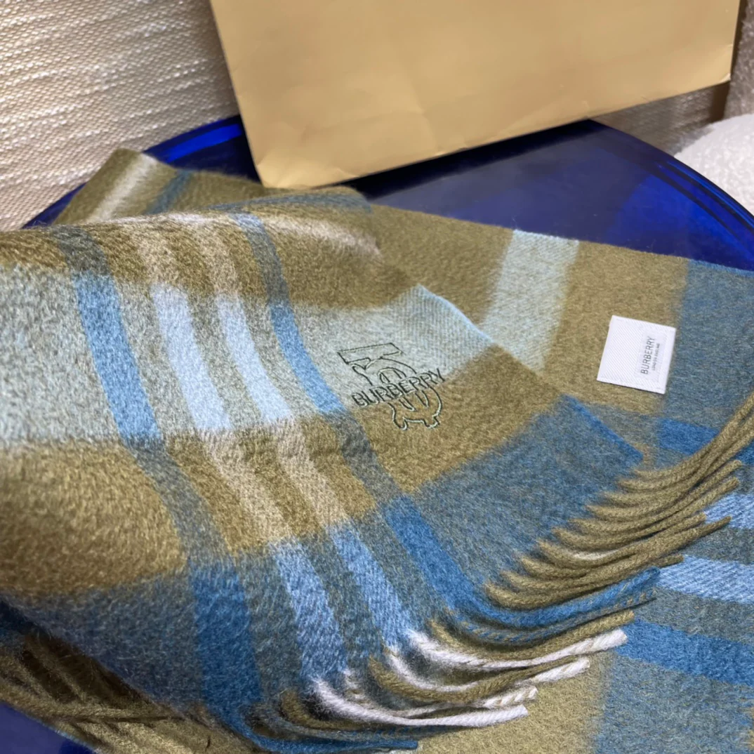 Кашемировый шарф Burberry из плотной волнистой ткани - мужской - коричневый