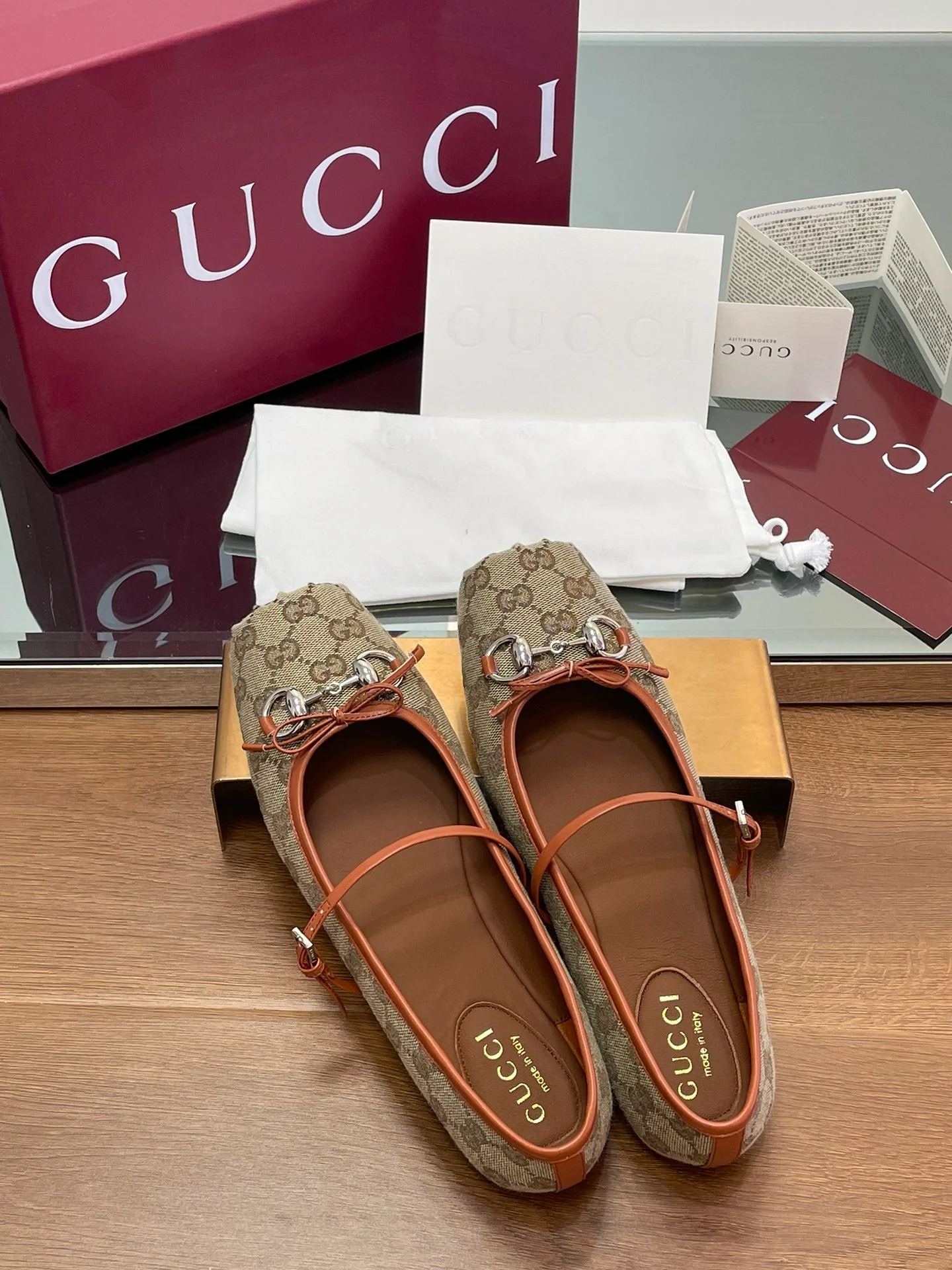 Туфли Gucci 2025 Barre - коричневые