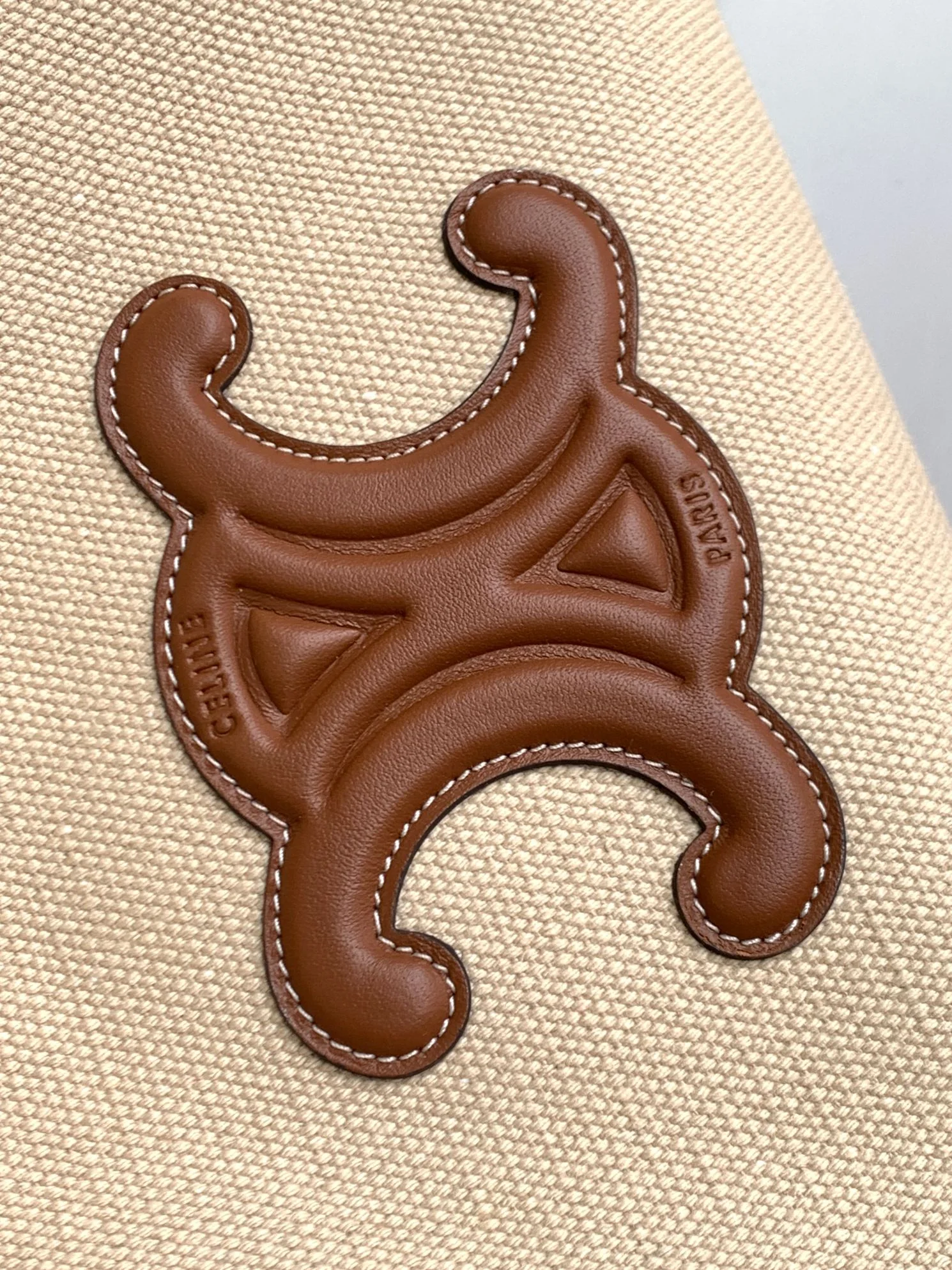 Сумка на завязках Celine Cuir Cabas - Маленькая - Коричневая, из холста