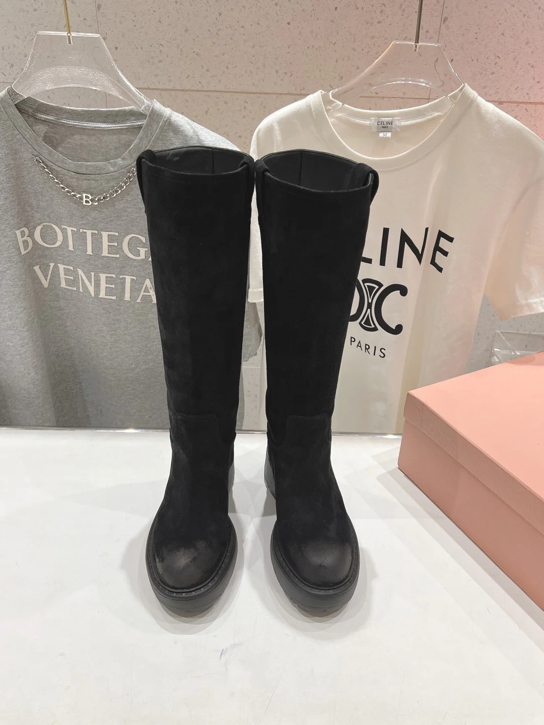 Ботинки на платформе Miu Miu 2024 - Черные - 1