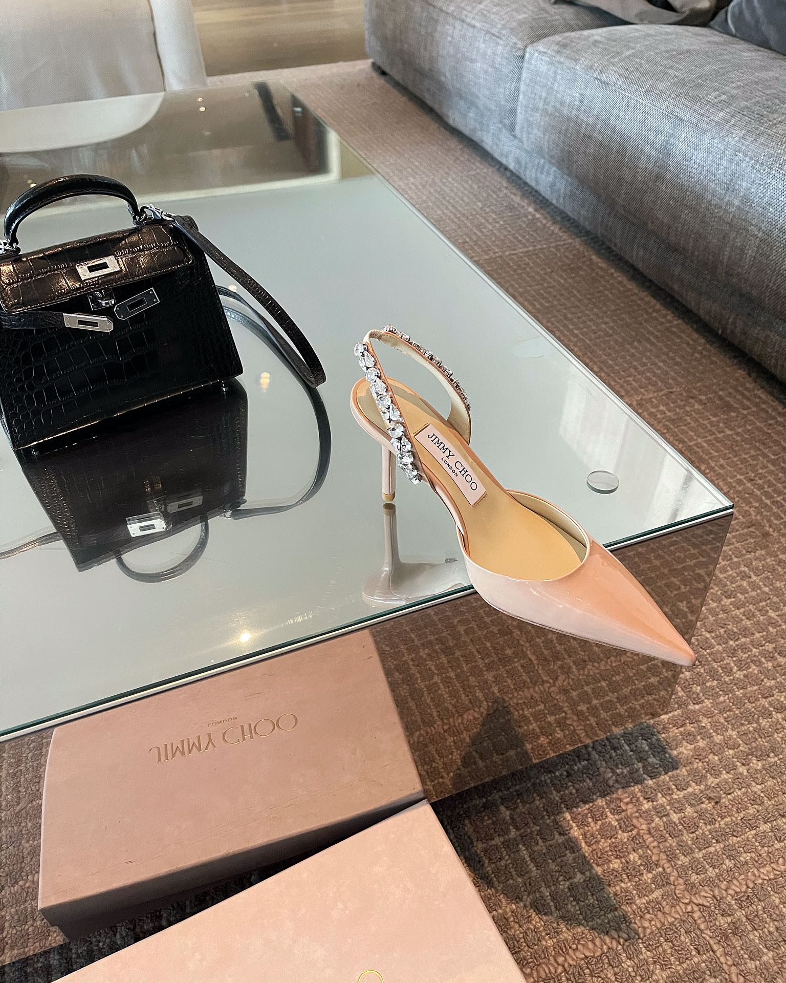 Jimmy 2022 Ранняя весна - Туфли на высоком каблуке ручной работы со стразами