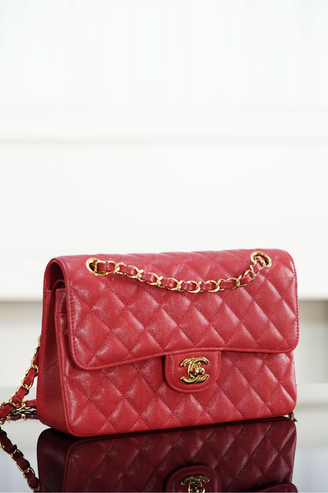 Chanel Classic Flap Leather - Red - Small