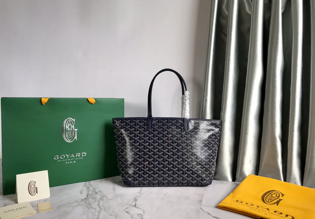 Маленькая сумка-тоут Goyard на молнии - темно-синяя