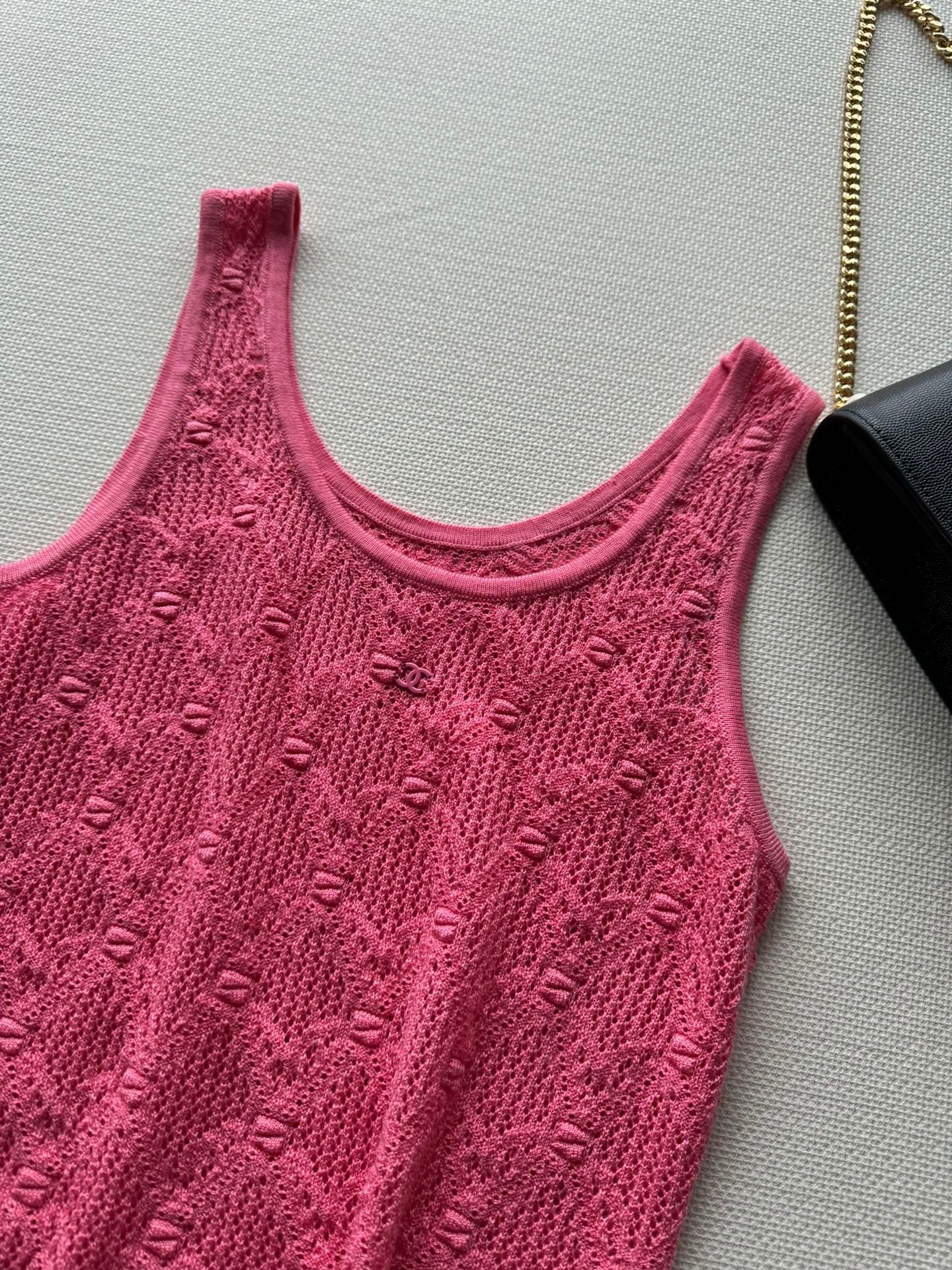 Жилет в стиле Chanel - 2403 - Новый розовый жилет