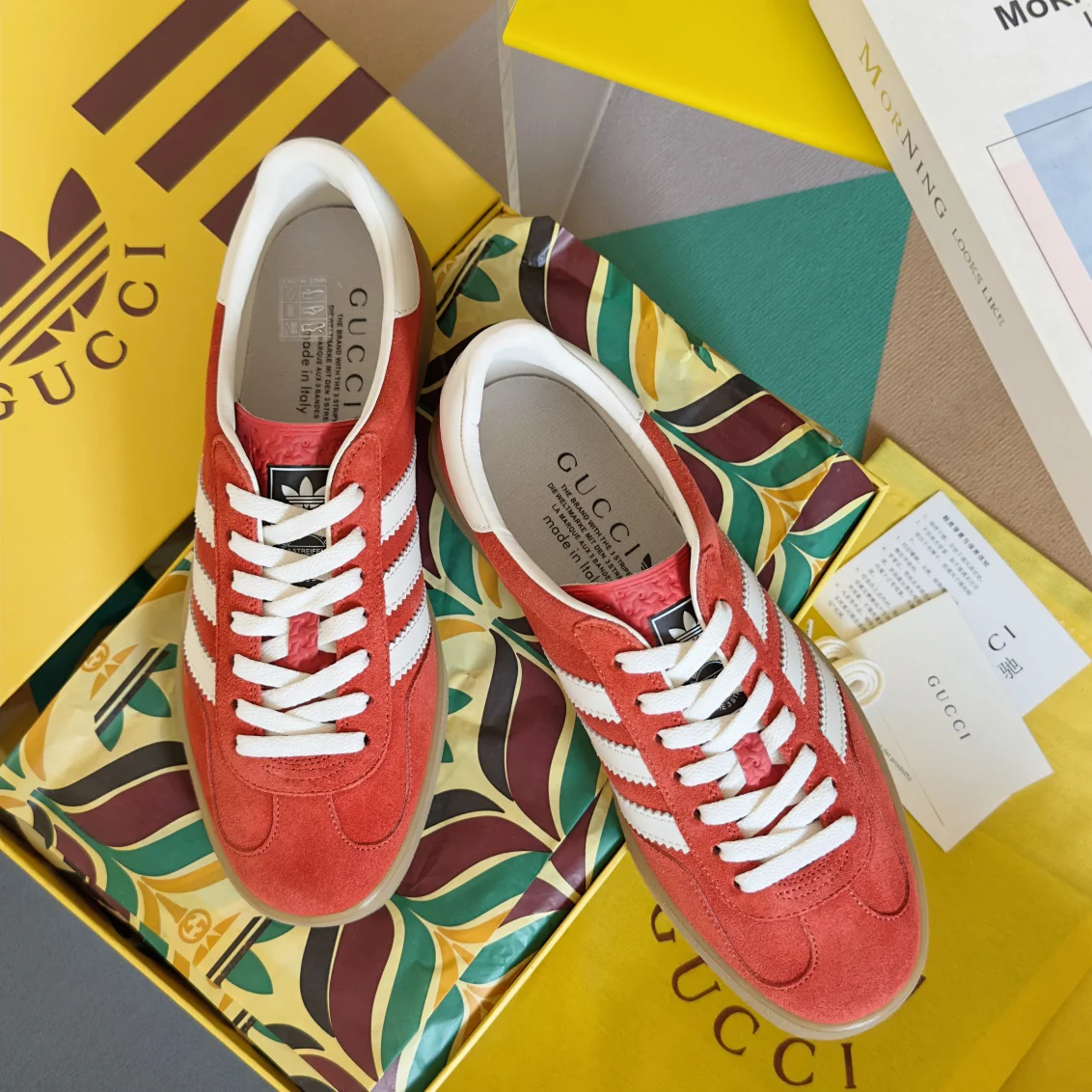 Скейтбордические кроссовки Gucci 2024 - красные