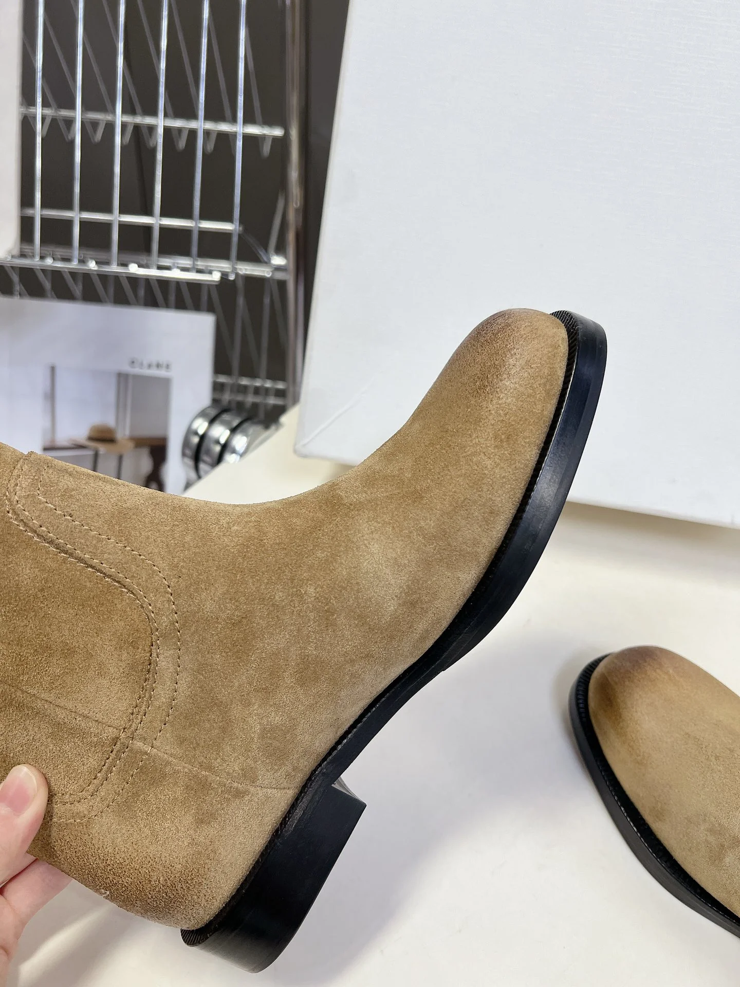 Ботильоны Celine 2024 из денима - коричневые